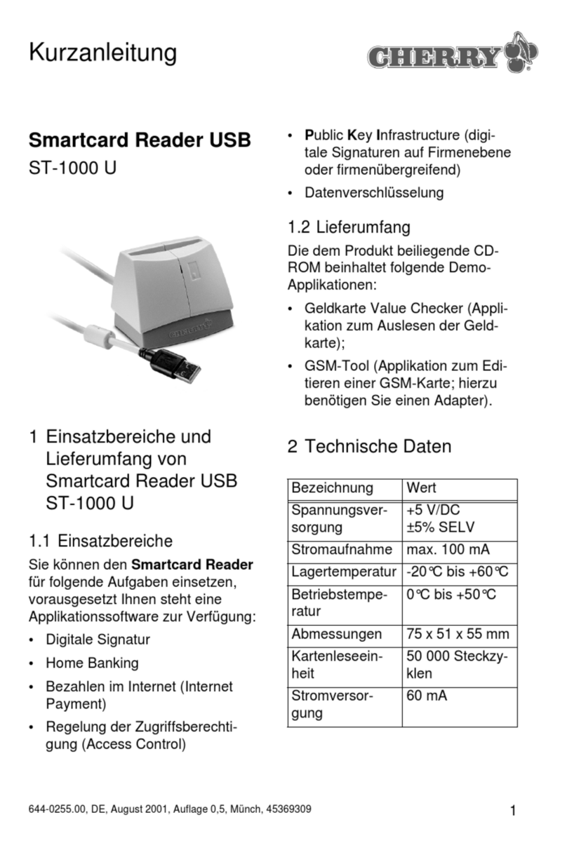 Cherry Smartcard Reader USB ST-1000 U Brief user's guide