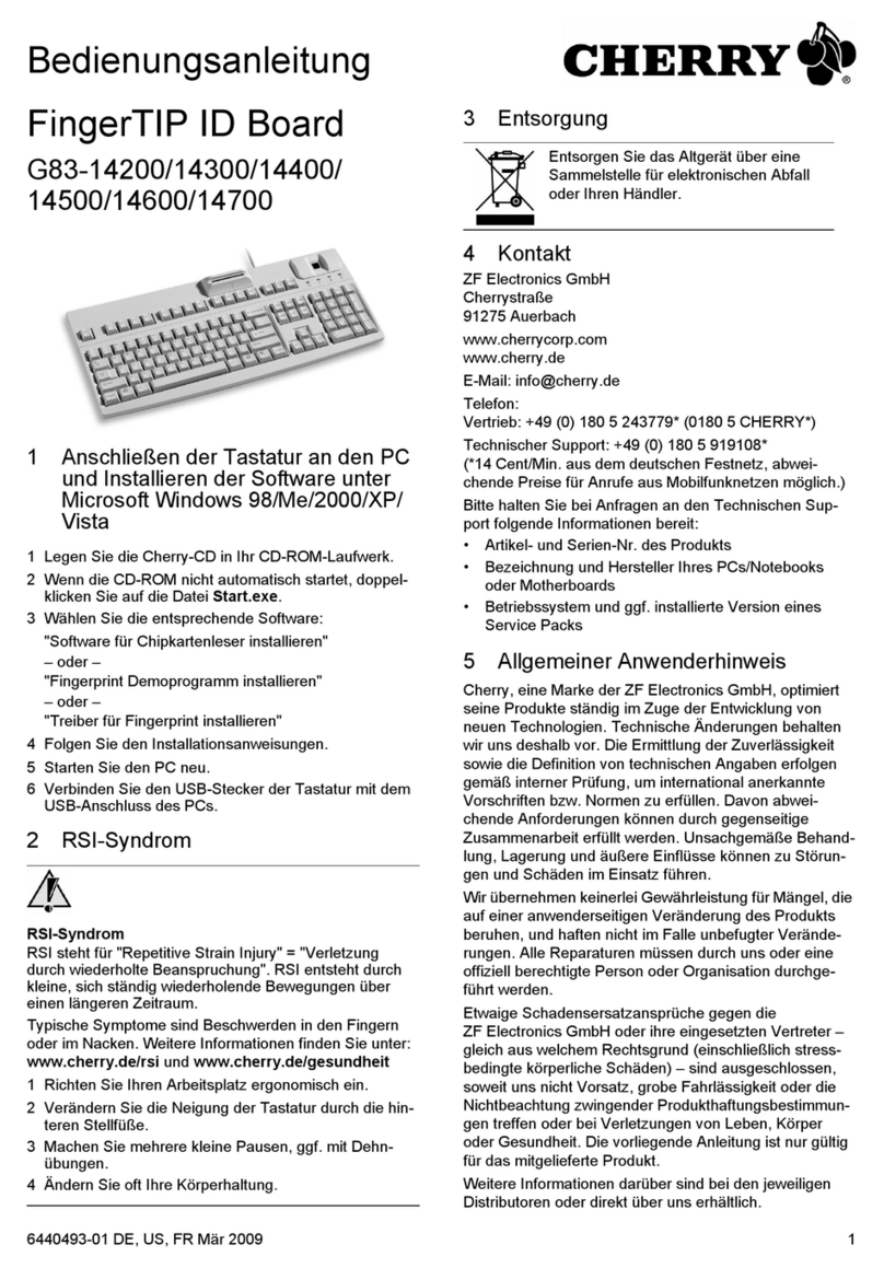 Cherry FingerTIP ID Board G83 Series operating manual