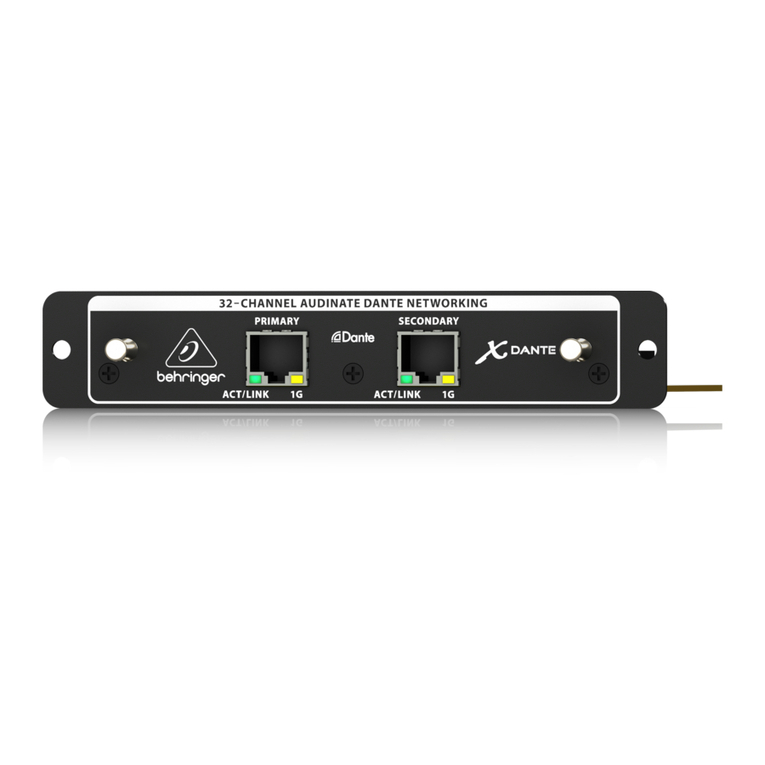 Behringer X-DANTE quick start guide