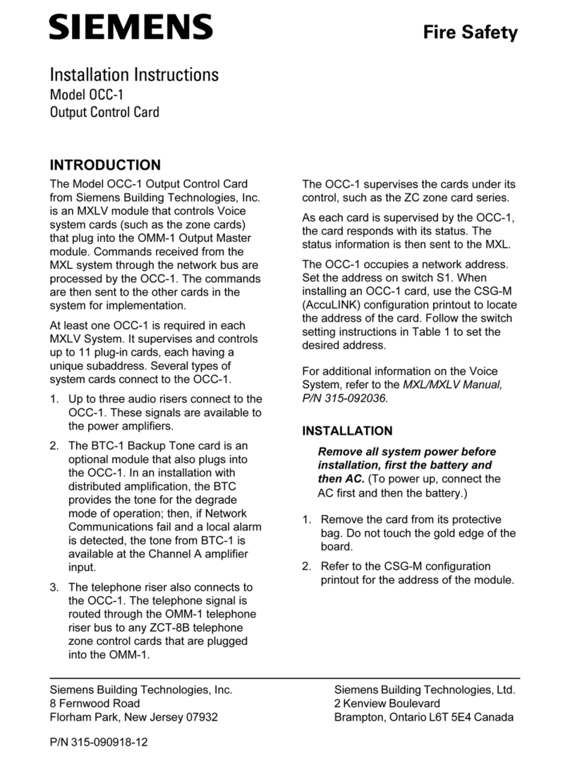 Siemens OCC-1 User manual