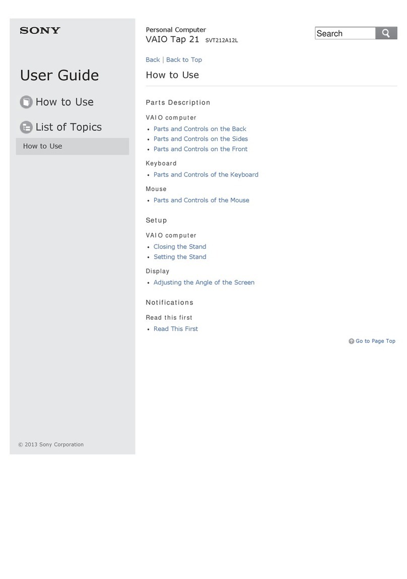 Sony VAIO Tap 21 User manual