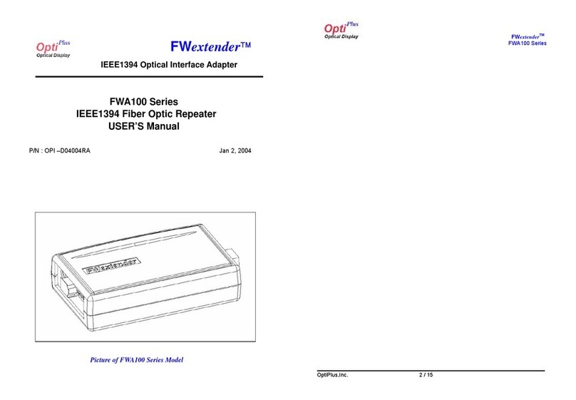 OptiPlus FWextender FWA100 Series user manual OptiPlus FWextender FWA100 Series user manual