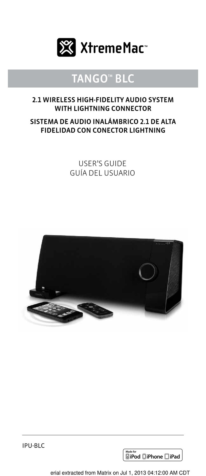 XtremeMac TANGO BLC user guide