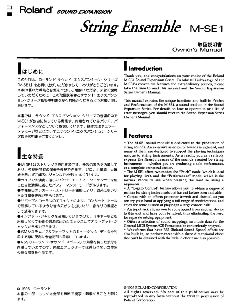Roland Sound Expansion Series User manual