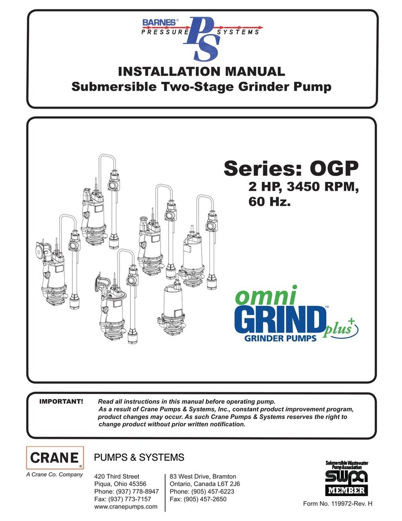 CRANE PUMPS & SYSTEMS OGP Series installation manual