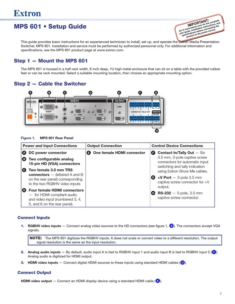Extron electronics MPS 601 User manual