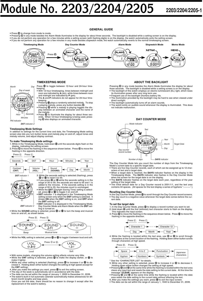 Casio Module 2203 User manual Casio Module 2203 User manual