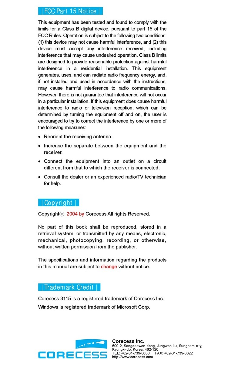 Corecess Corecess 3115 manual