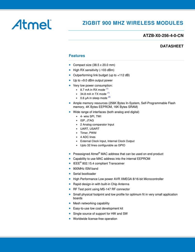 Atmel ZIGBIT ATZB-X0-256-4-0-CN User manual