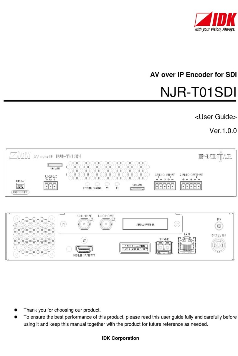 IDK NJR-T01 SDI User manual
