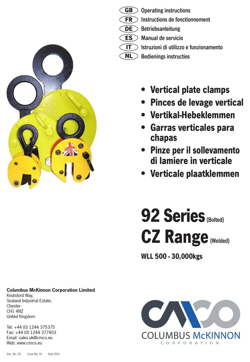 Camlok 92 Series operating instructions