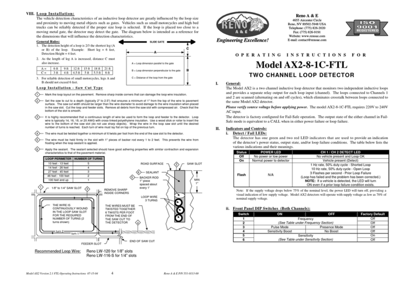 Reno AX2-8-1C-FTL operating instructions
