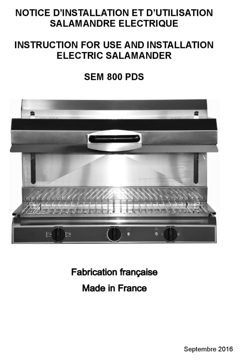 Roller Grill SEM 800 PDS Instructions for use and installation Roller Grill SEM 800 PDS Instructions for use and installation