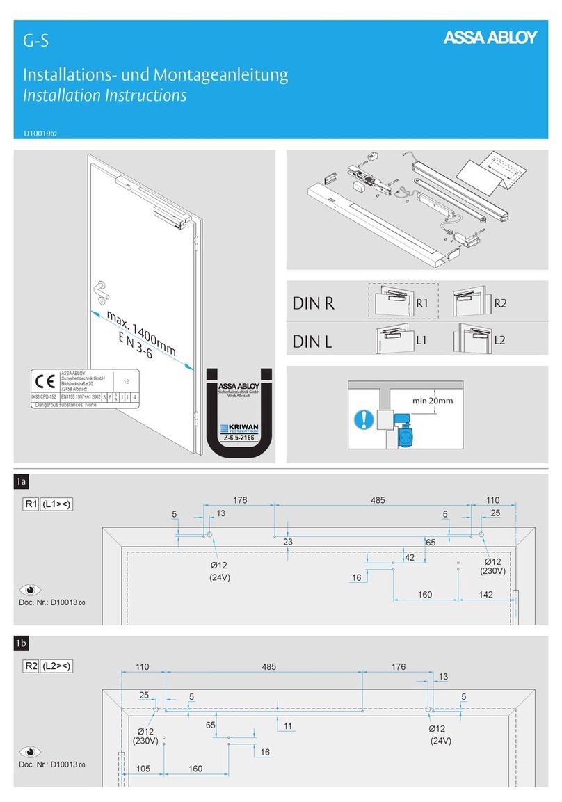 Assa Abloy G-S installation instructions Assa Abloy G-S installation instructions