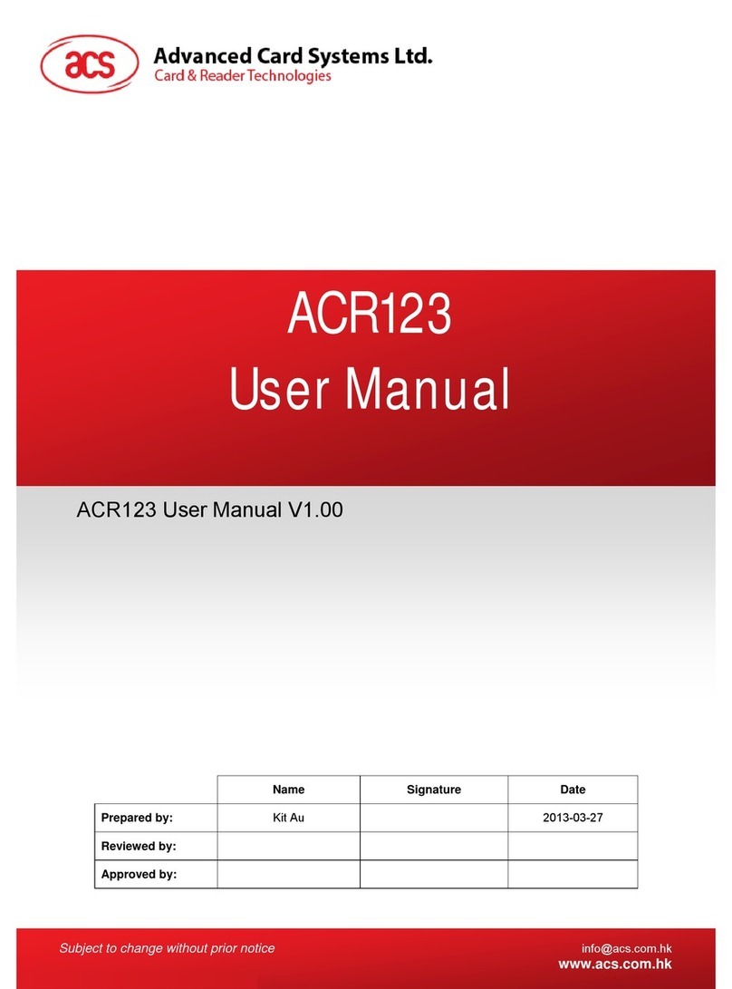 Advanced Card Systems ACR123 User manual