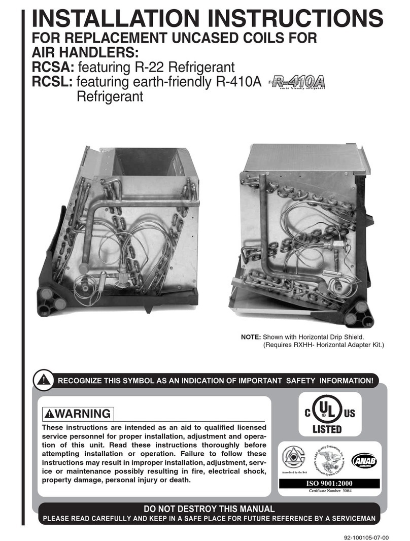 Rheem RCSL series installation instructions