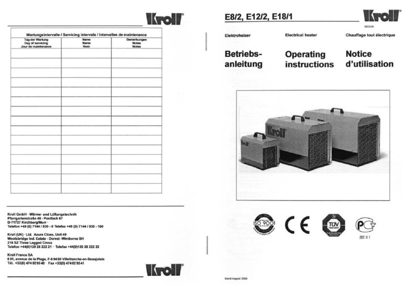 Kroll E8/2 operating instructions
