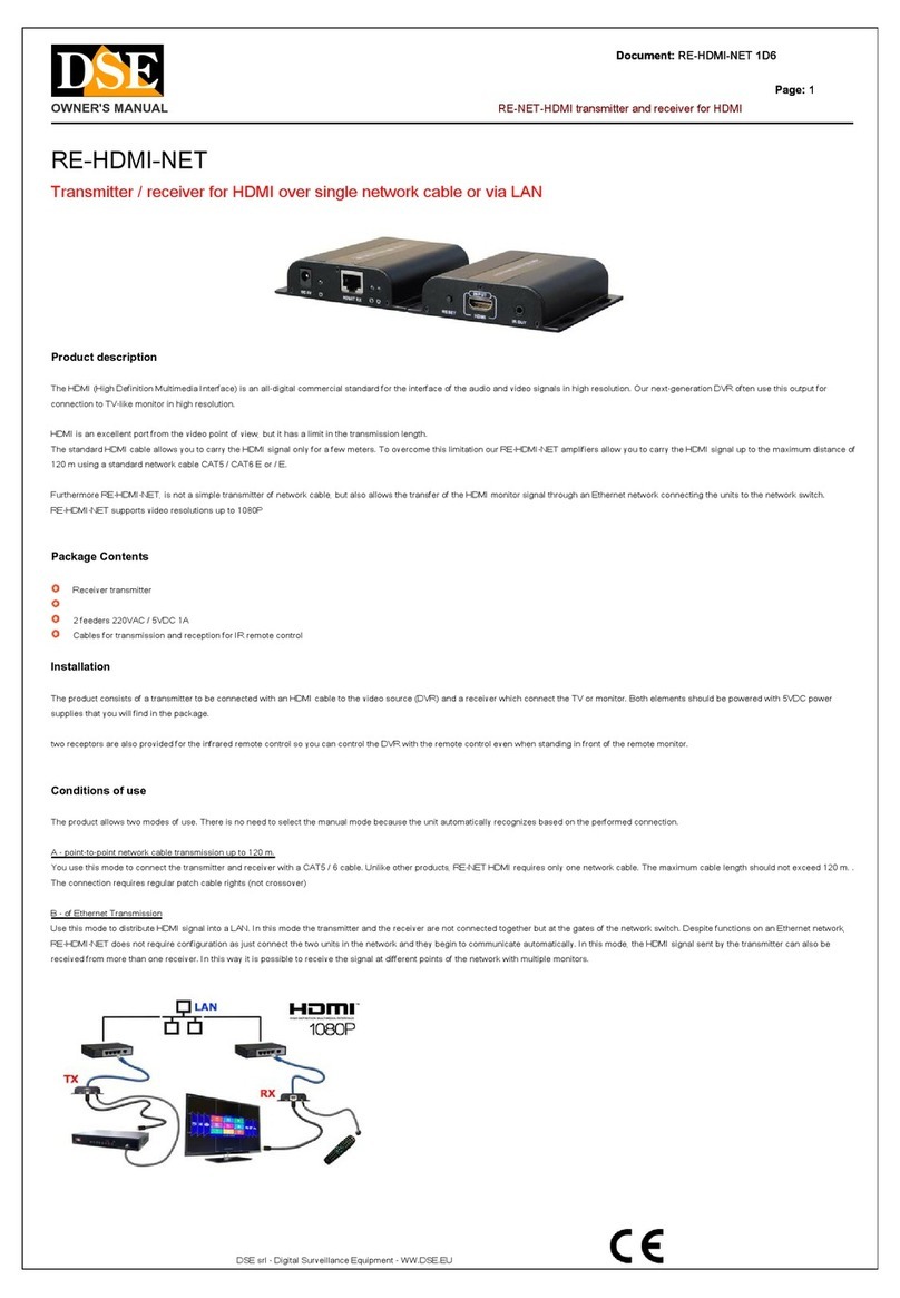 DSE RE-HDMI-NET owner's manual