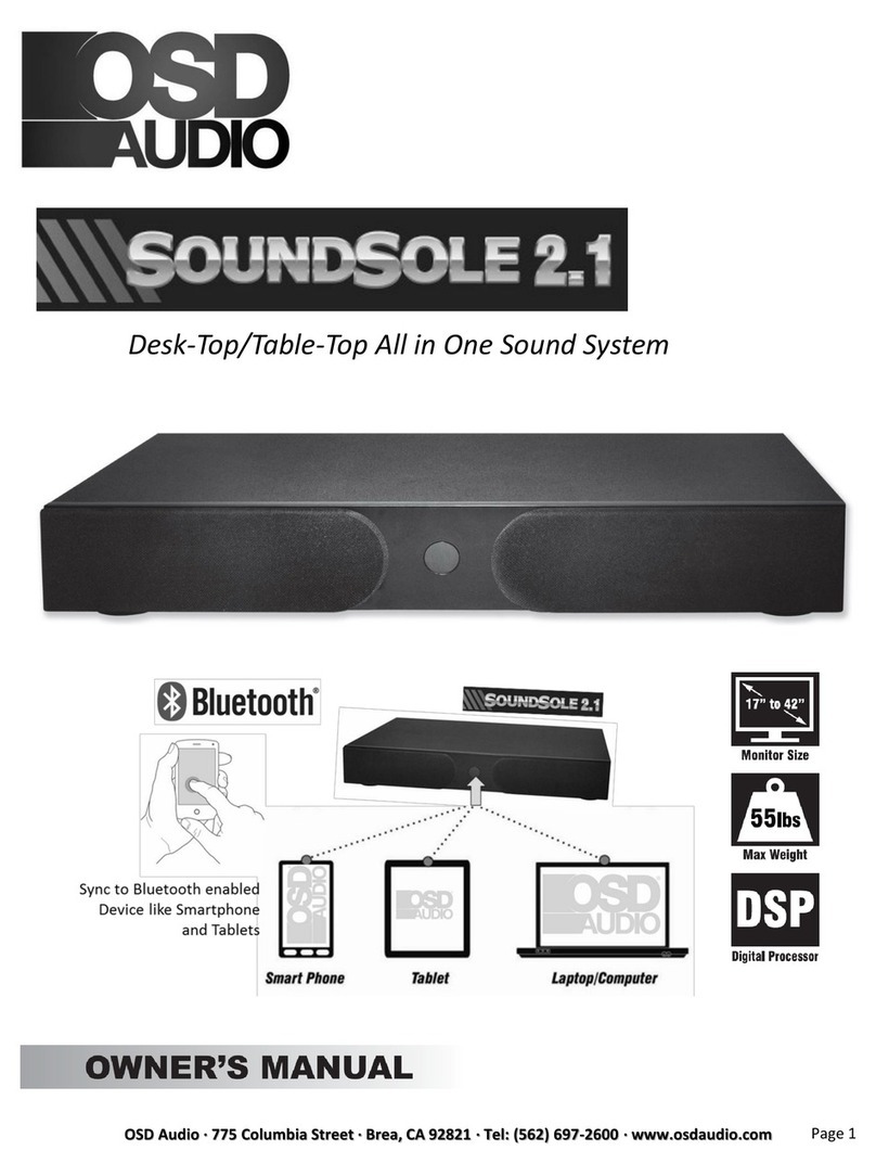OSD Audio Sounsole 2.1 owner's manual