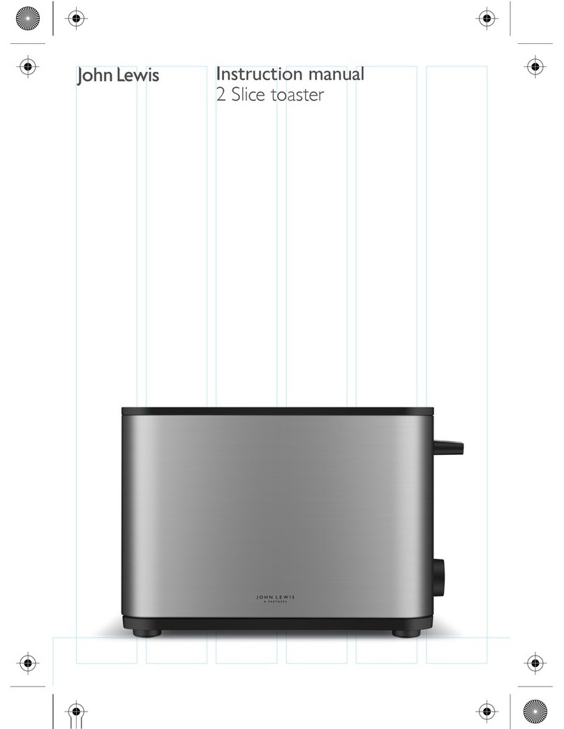 John Lewis 2 Slice toaster instruction manual
