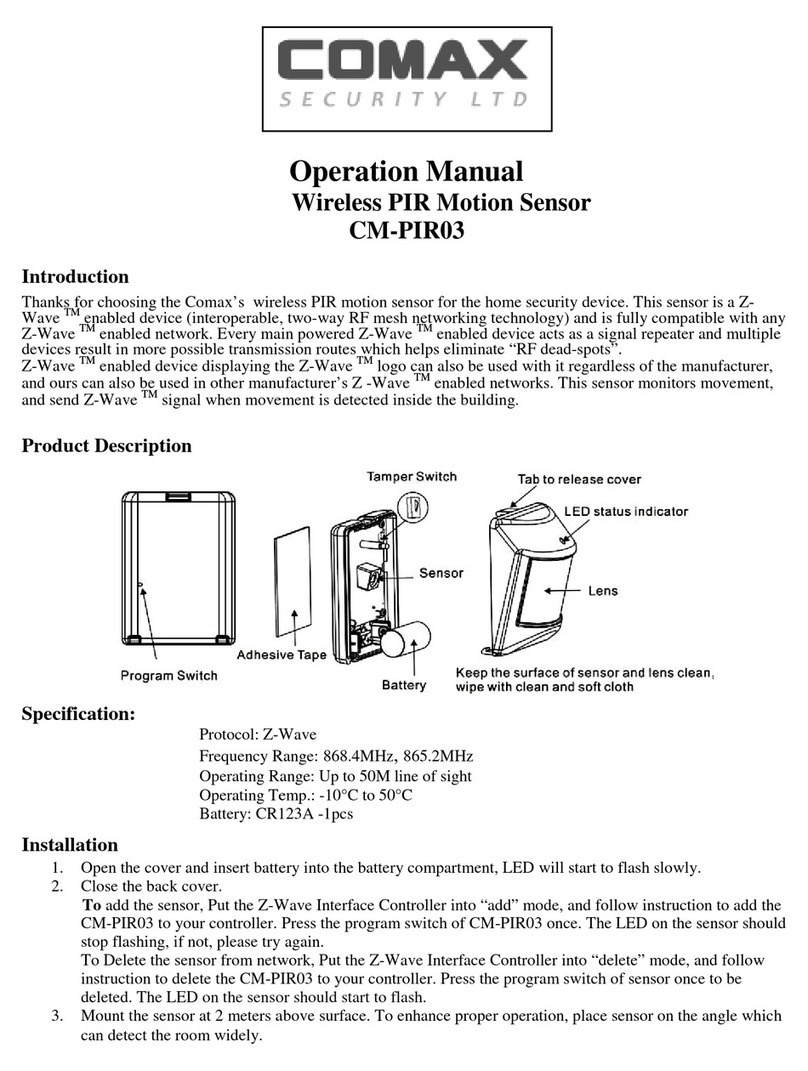 Comax CM-PIR03 Operation manual