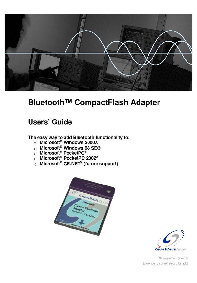 GigaWaveTech Bluetooth CompactFlash Adapter user guide
