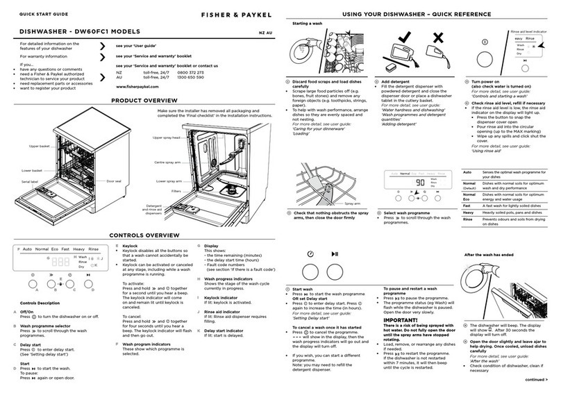 Fisher & Paykel DW60FC1 User manual Fisher & Paykel DW60FC1 User manual