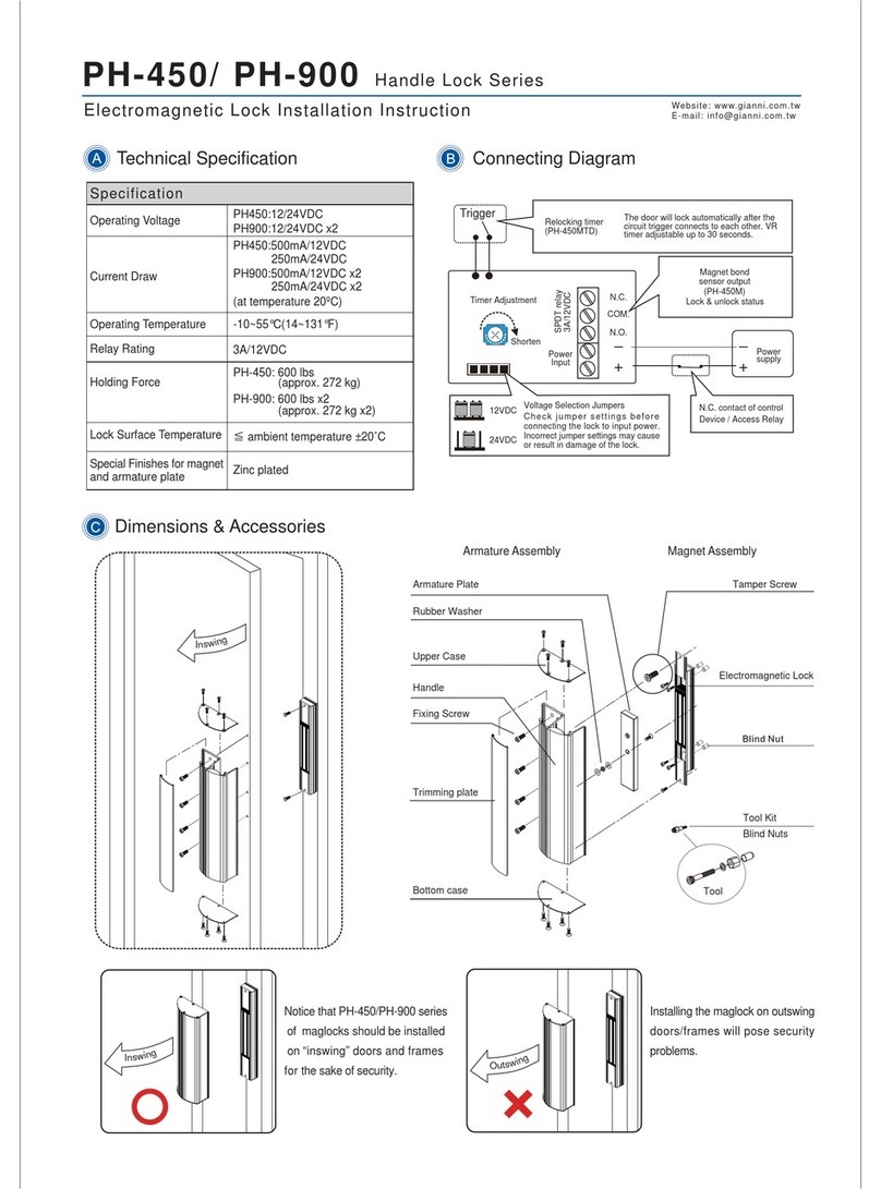 Gianni Handle Lock Series Installation instruction