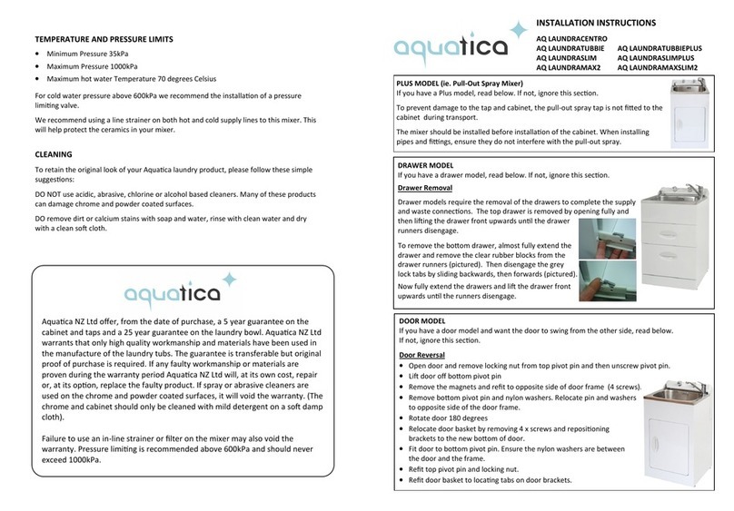 Aquatica Digital AQ LAUNDRACENTRO installation instructions Aquatica Digital AQ LAUNDRACENTRO installation instructions