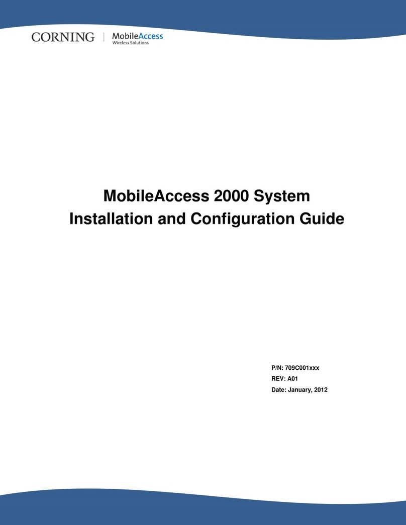 CORNING MobileAccess 2000 Series Installation and configuration guide