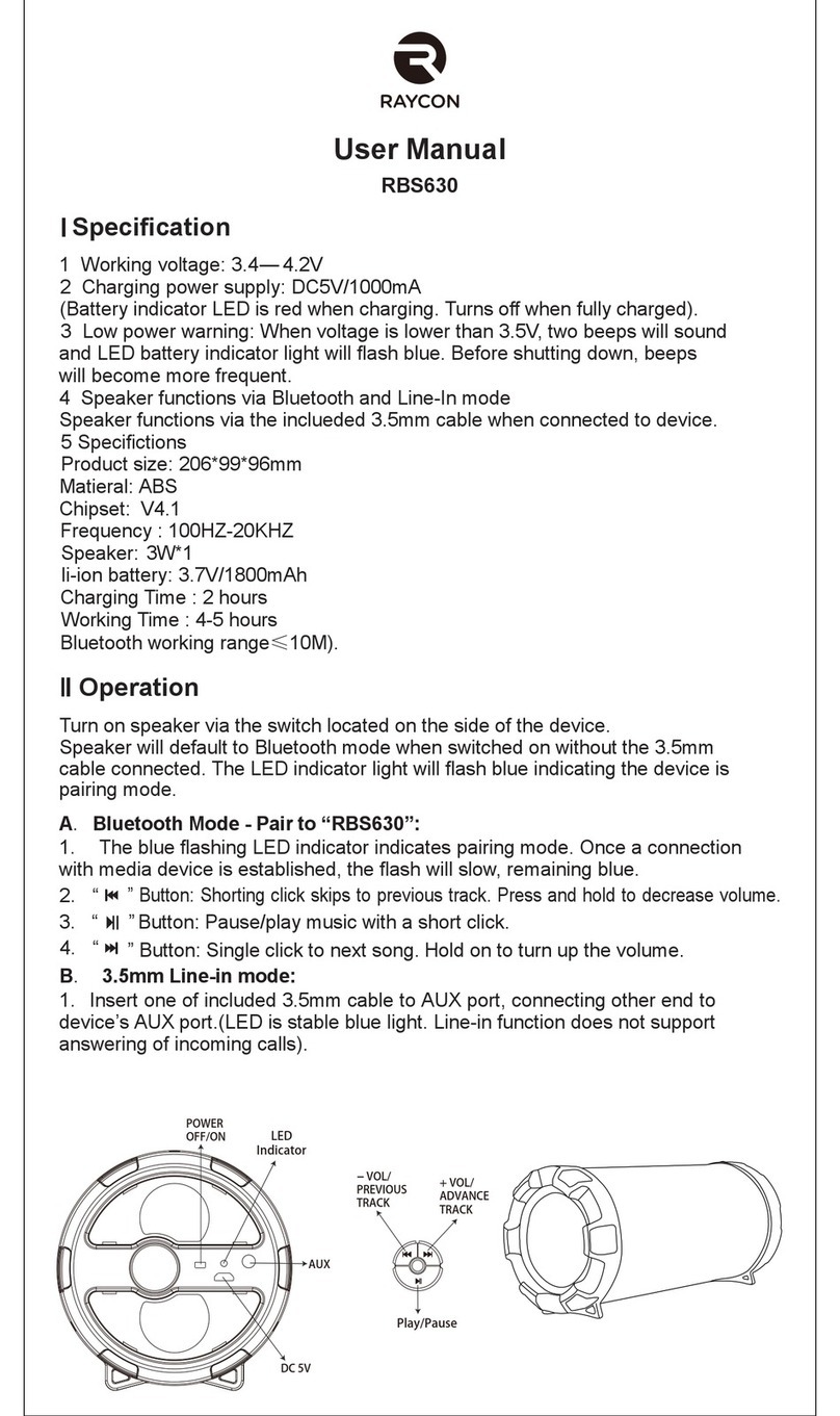 Raycon RBS630 user manual