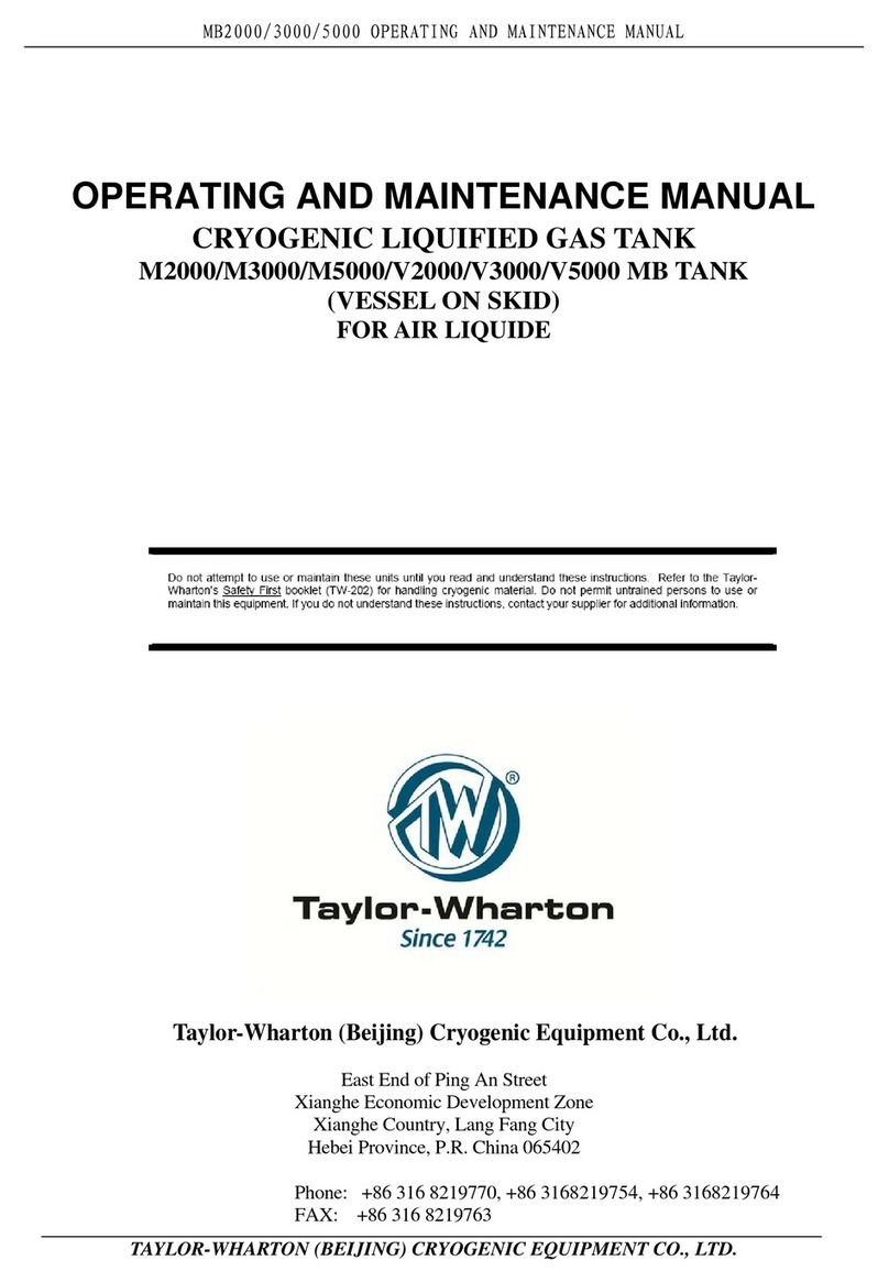 Taylor-Wharton M2000 Operating and maintenance manual