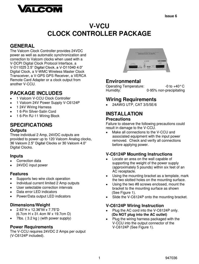 Valcom V-VCU User manual