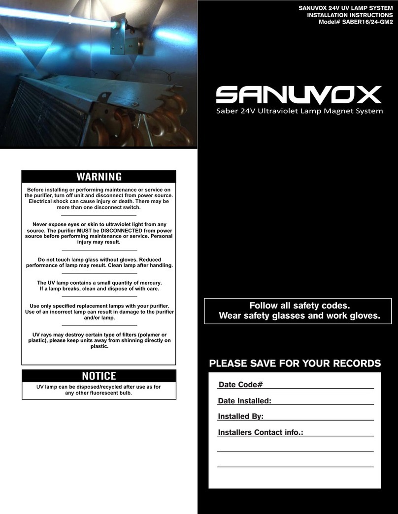Sanuvox SABER16/24-GM2 installation instructions