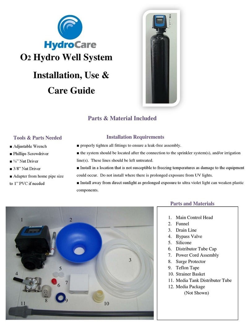 HydroCare O2 Hydro Well System Installation, use & care guide