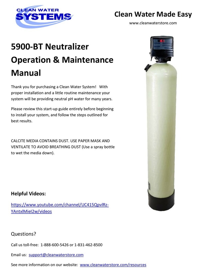 Clean Water Systems 5900-BT Neutralizer Operation & maintenance manual