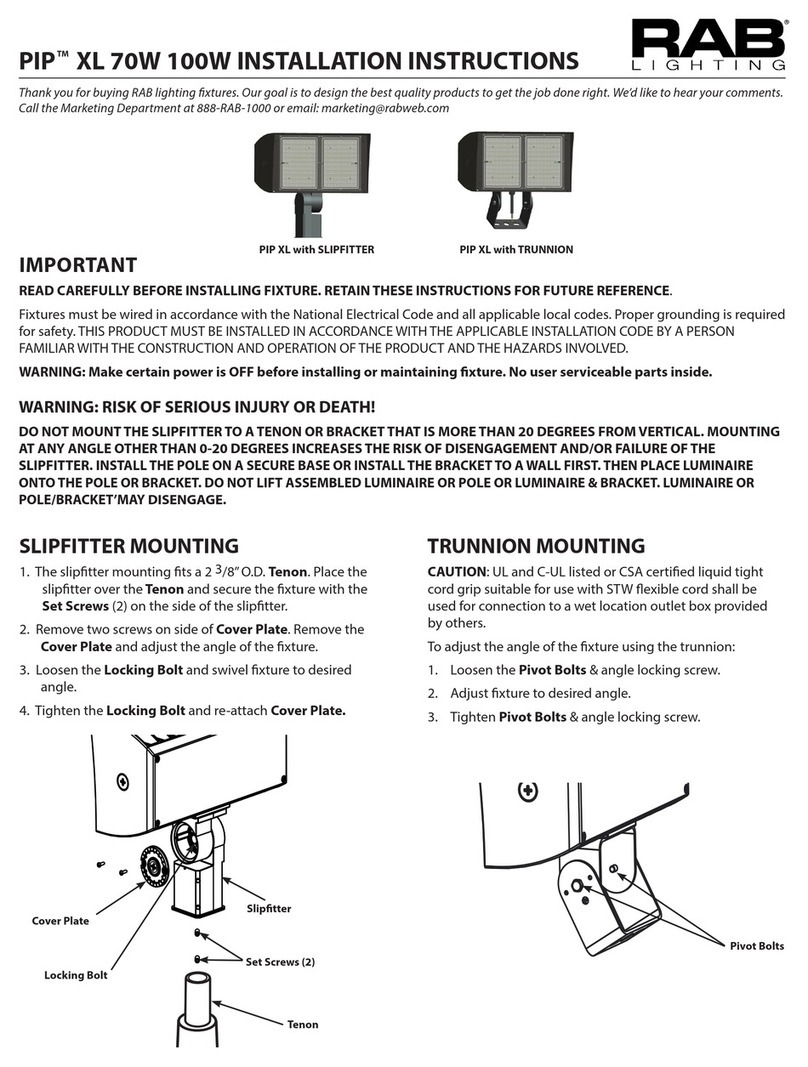 RAB Lighting PIP XL 70W installation instructions