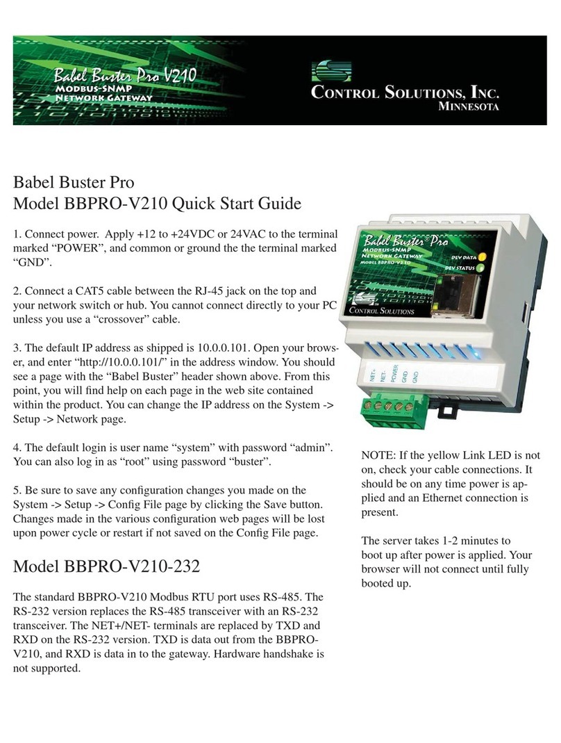 CONTROL SOLUTIONS Babel Buster Pro V210 quick start guide CONTROL SOLUTIONS Babel Buster Pro V210 quick start guide