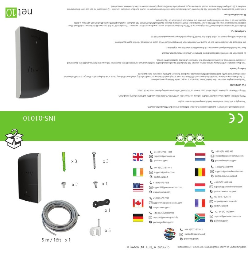 Paxton Net10 User manual