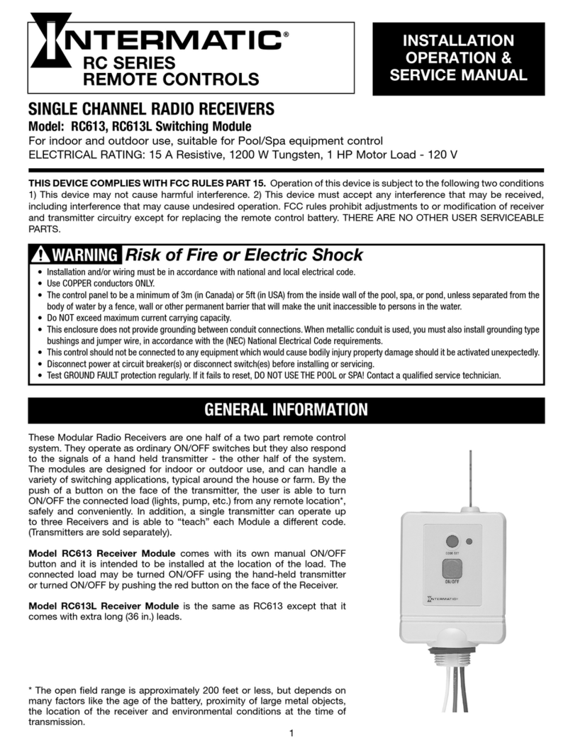 Intermatic RC Series Installation, operation & service manual