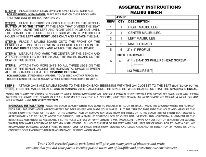 Markstaar Malibu Bench Assembly instructions