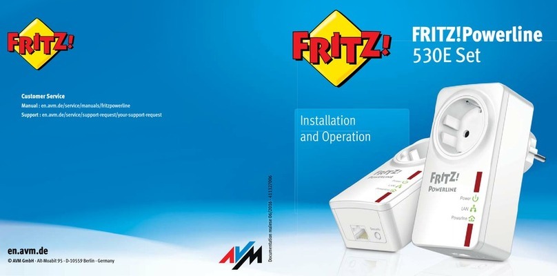 Fritz! Powerline 530E Installation and operation