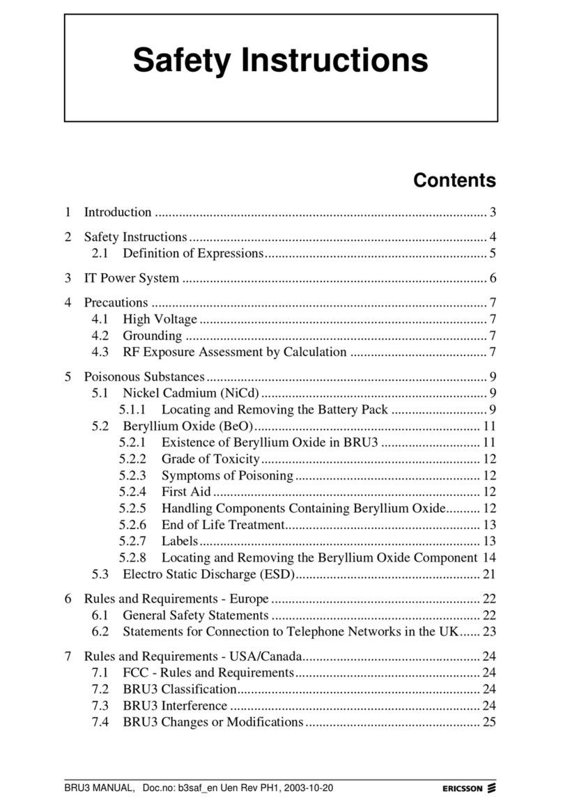 Ericsson MOBITEX BRU3 Installation instructions