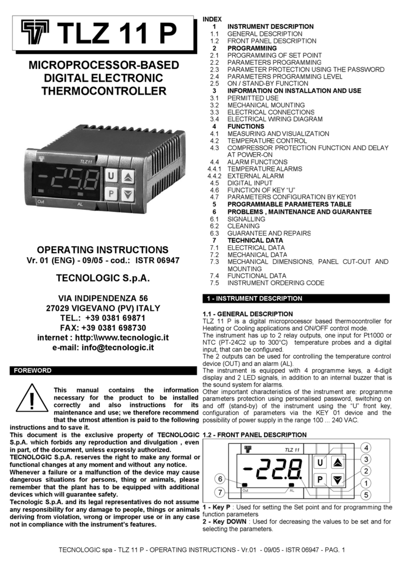 Tecnologic TLZ 11 P operating instructions