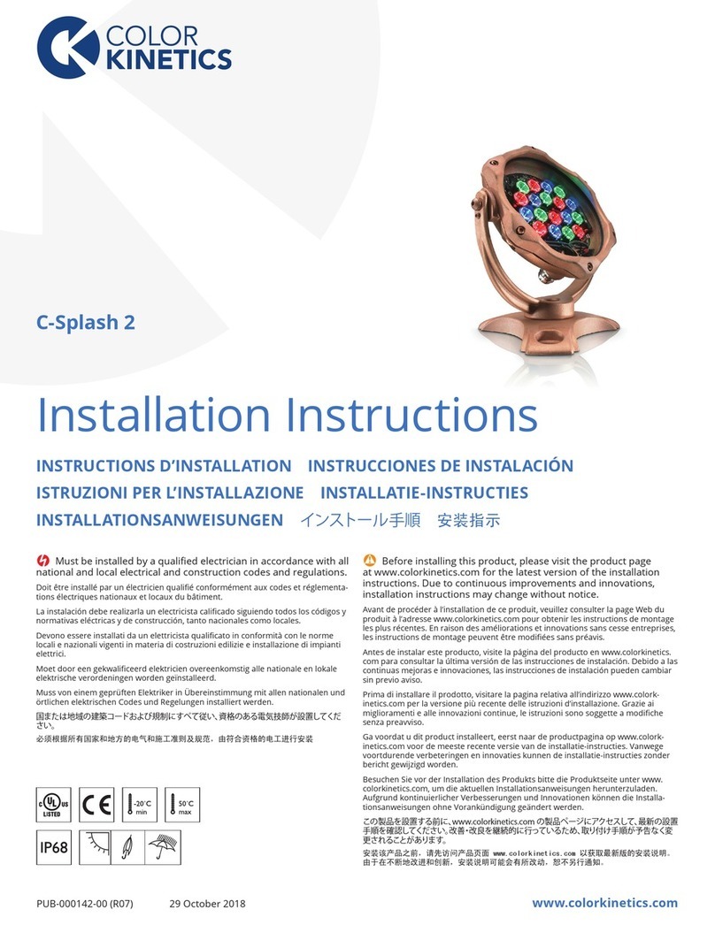 COLORKINETICS C-Splash 2 installation instructions COLORKINETICS C-Splash 2 installation instructions