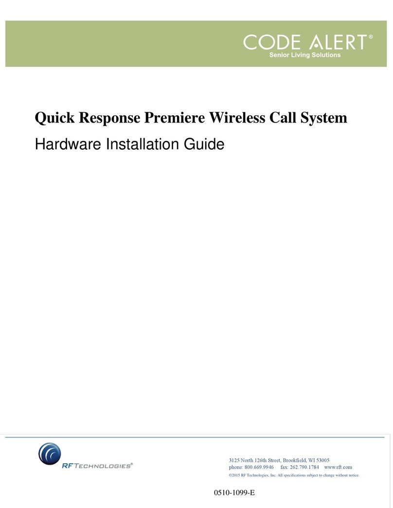 RF Technology CODE ALERT Quick Response Premiere Wireless Call... Hardware installation guide RF Technology CODE ALERT Quick Response Premiere Wireless Call... Hardware installation guide