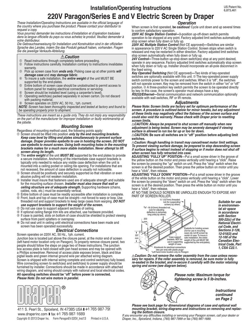 Draper Paragon V Series Manual