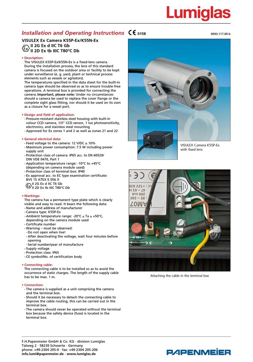 Lumiglas VISULEX K55P-Ex Installation and operating instructions Lumiglas VISULEX K55P-Ex Installation and operating instructions