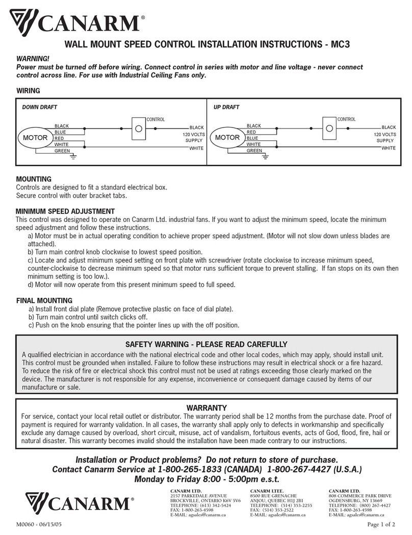 Canarm MC3 installation instructions