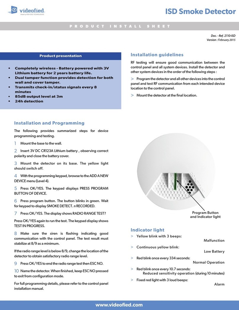 Videofied ISD Product Install Sheet